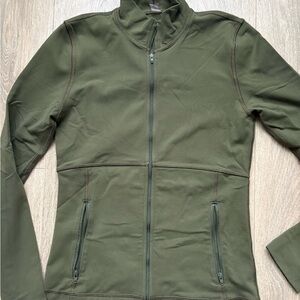 TNA Aritzia zip up olive green size small